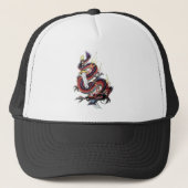 Japanischer Drache Katana Suis Riu Truckerkappe (Vorderseite)