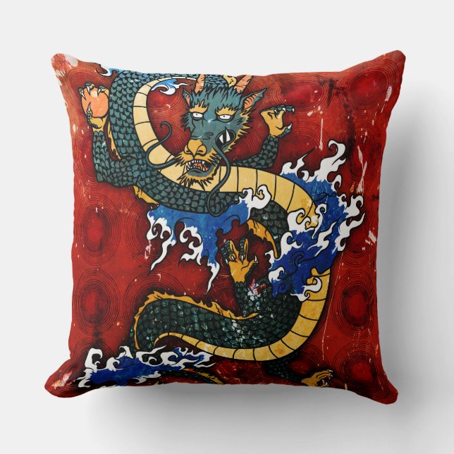 Japanischer Drache Kissen (Vorderseite)