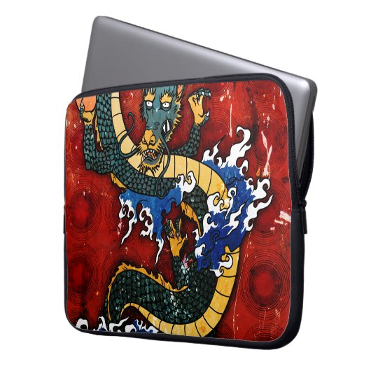 Japanischer Drache Laptopschutzhülle (Vorderseite Links)