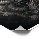 Japanischer Drache mit Kanji-Geist Poster (Ecke)