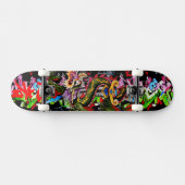 Japanischer Drache mit KanjiGraffitiSkateboard Skateboard (Horizontal)