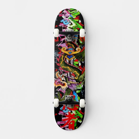 Japanischer Drache mit KanjiGraffitiSkateboard Skateboard (Vorderseite)