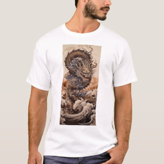 Japanischer Drache mit Schlangenform mit Kanagaw T-Shirt