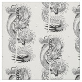 Japanischer Drache mit Schwertgewebe Katana Stoff (Muster)