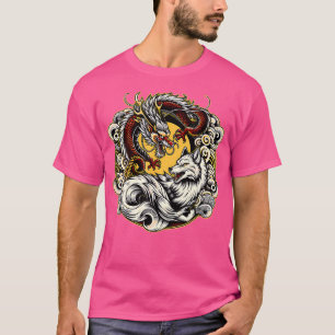 Japanischer Drache Nine-Tegelfox Kitsune T-Shirt