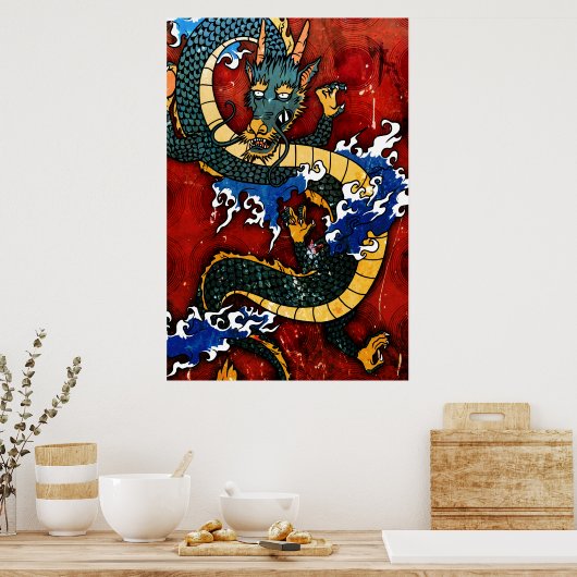 Japanischer Drache Poster (Küche)