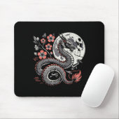 Japanischer Drache Sakura Moon Cherry Blossom Men Mousepad (Mit Mouse)