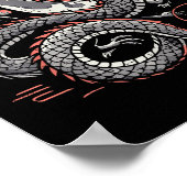 Japanischer Drache Sakura Moon Cherry Blossom Men Poster (Ecke)
