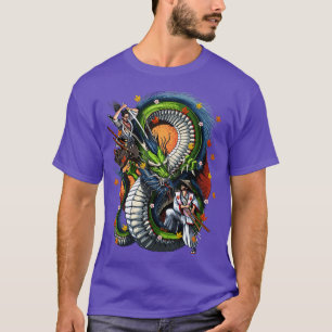Japanischer Drache Samurai Battle T-Shirt