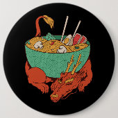 Japanischer Drache schlafend mit Ramen Bowl Ramen Button (Vorderseite)