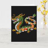 Japanischer Drache Sushi Lustige Japanische Lebens Karte (Gelbe Blume)