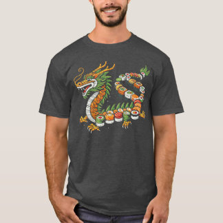 Japanischer Drache Sushi Lustige japanische Lebens T-Shirt