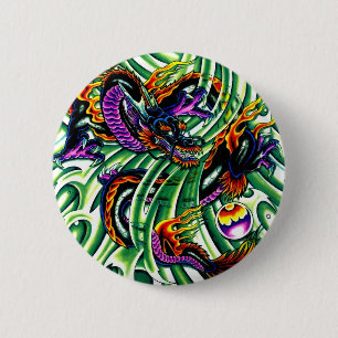 Japanischer Drache Tattoo Button