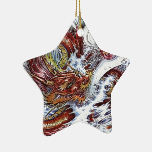 Japanischer Drache Tattoo Design Keramikornament (Rechts)