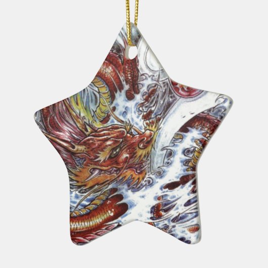 Japanischer Drache Tattoo Design Keramikornament (Links)