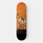 Japanischer Drache Tattoo Samurai Warrior Skateboard (Vorderseite)