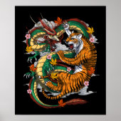Japanischer Drache Tiger Battle Poster (Vorne)