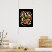 Japanischer Drache Tiger Battle Poster (Küche)