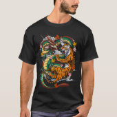 Japanischer Drache Tiger Battle T-Shirt (Vorderseite)