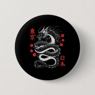 Japanischer Drache Tokio Japan 80er Asiatischer My Button