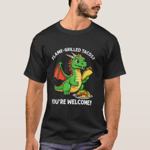 Japanischer Drachenflamme gegrillter Taco-Drache T-Shirt