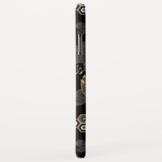 Japanischer Drachenschwarz und Gold Case-Mate iPhone Hülle (Hinten/Rechts)