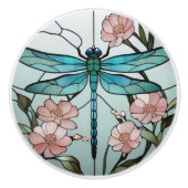 Japanischer Dragonfly Deko aus Glas Keramikknauf (Vorderseite)