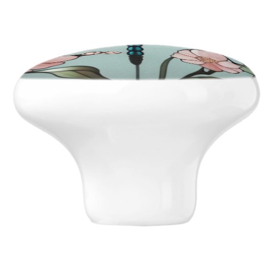 Japanischer Dragonfly Deko aus Glas Keramikknauf (Seitenansicht)