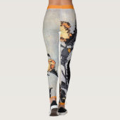 JAPANISCHER DRUCK DER BLUME DRUCKTE LEGGINGS (Rückseite)