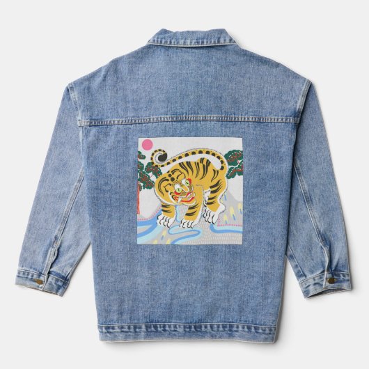 JAPANISCHER DRUCK MIT TIGER JEAN JACKET FÜR FRAUEN JEANSJACKE (Rückseite)