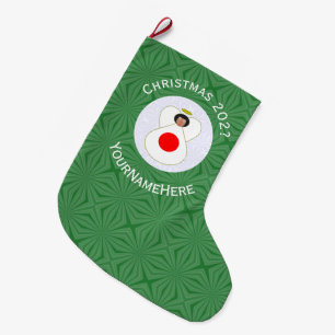 Japanischer Engel Weihnachtsflagge Personalisiert Großer Weihnachtsstrumpf