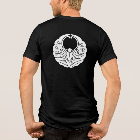 Japanischer Familienwappen-Butterfly Tri-Blend Shirt (Rückseite)