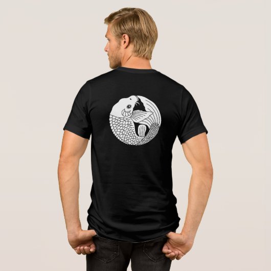 Japanischer Familienwappen-Carp Tri-Blend Shirt (Rückseite voll)