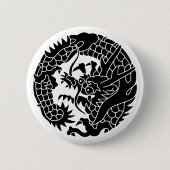 Japanischer Familienwappen-Drache Button (Vorderseite)