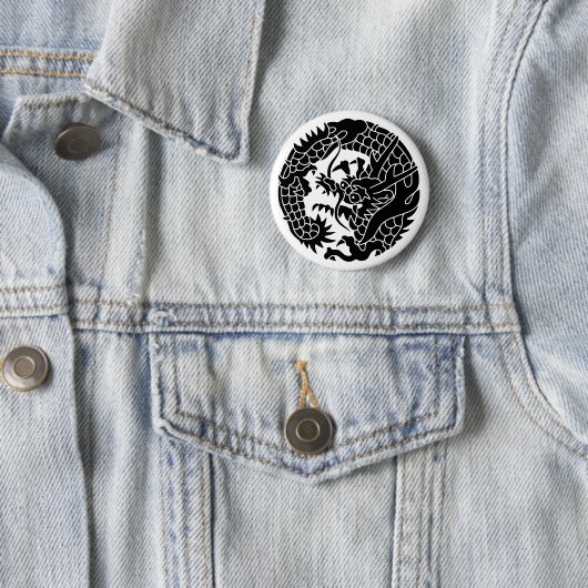 Japanischer Familienwappen-Drache Button (Beispiel)