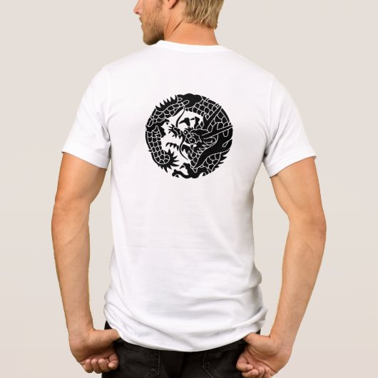 Japanischer Familienwappen-Drache Tri-Blend Shirt (Rückseite)