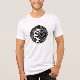 Japanischer Familienwappen-Drache Tri-Blend Shirt