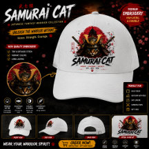 Japanischer Fantasy-Krieger-Kater | Samurai-Katze