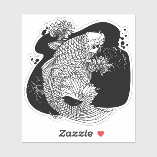 Japanischer Fisch Aufkleber (Blatt)