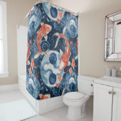 Japanischer Fisch in Wasserfarbe Duschvorhang (Beispiel)