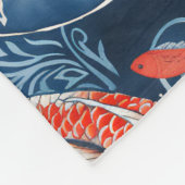 Japanischer Fisch in Wasserfarbe Fleecedecke (Ecke)