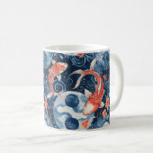 Japanischer Fisch in Wasserfarbe Kaffeetasse (VorderseiteRechts)