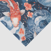 Japanischer Fisch in Wasserfarbe Seidenpapier (Detail)