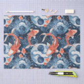 Japanischer Fisch in Wasserfarbe Seidenpapier (Handwerk)