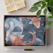 Japanischer Fisch in Wasserfarbe Seidenpapier (Geschenk)
