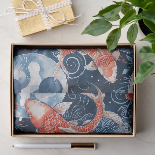 Japanischer Fisch in Wasserfarbe Seidenpapier (Geschenk)