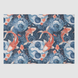 Japanischer Fisch in Wasserfarbe Seidenpapier