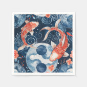 Japanischer Fisch in Wasserfarbe Serviette (Vorderseite)