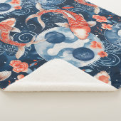 Japanischer Fisch in Wasserfarbe Sherpadecke (3/4)