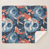 Japanischer Fisch in Wasserfarbe Sherpadecke (Vorderseite (Horizontal))